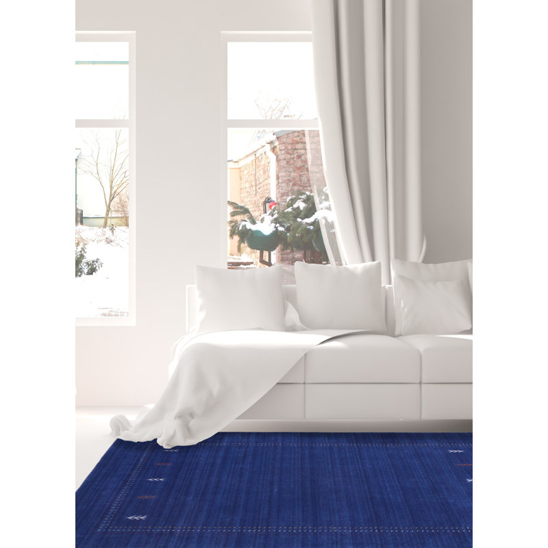 Tapis bleu Kashkuli Gabbeh 5 pi 0 po x 6 pi 11 po