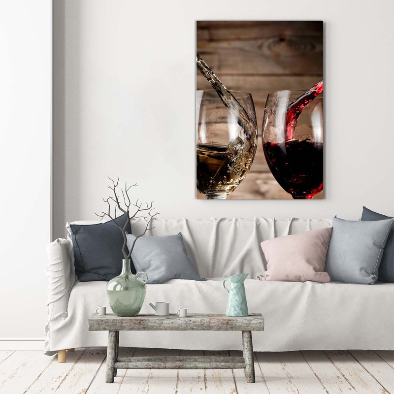 Wine In Glasses - Wrapped Canvas Print