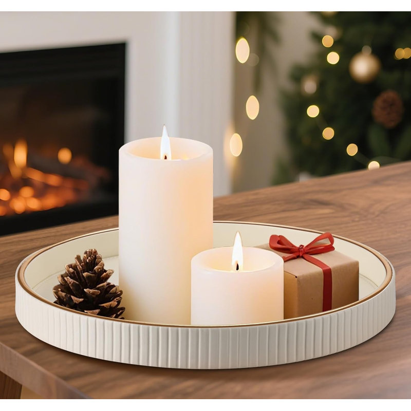 Faux Leather Tray, White