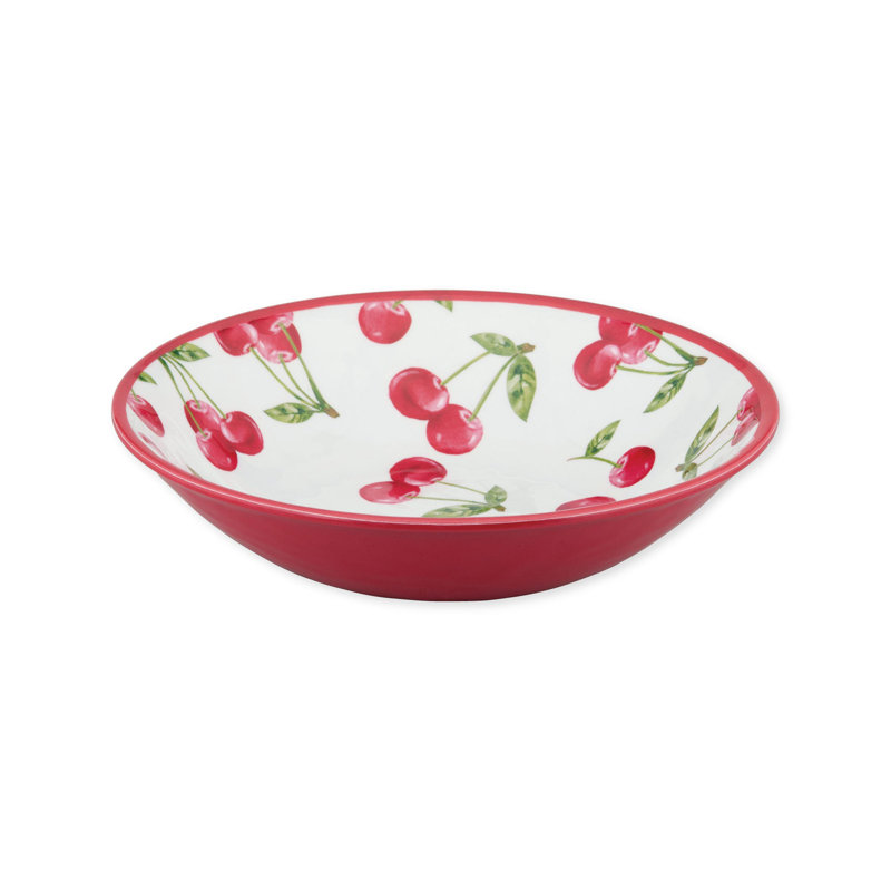 Cherry 18 Piece Melamine Dinnerware Set Plate and Bowl Set - Service for 6