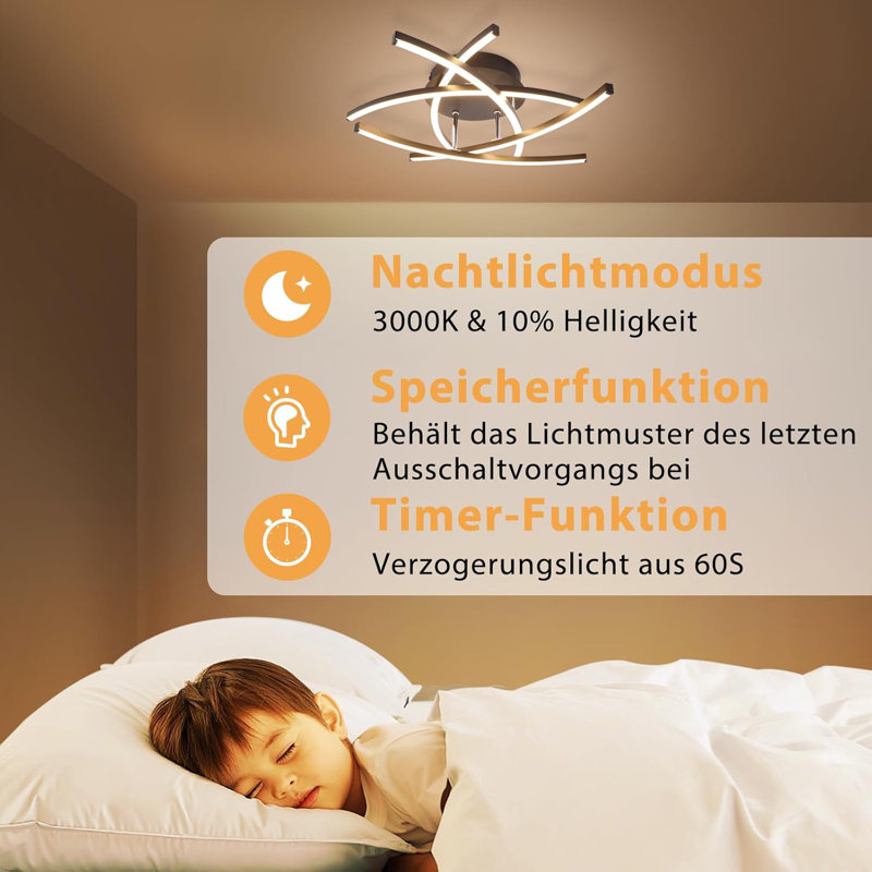 Ceiling lamp LED ceiling light living room - 32W dimmable kitchen lamp with remote control modern design living room lamp metal bedroom lamp hallway ceiling lights for children's room office