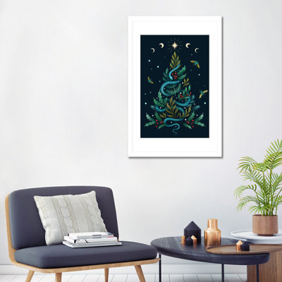 Serpentine de Noël - reproduction d'art murale - papier d'art encadré