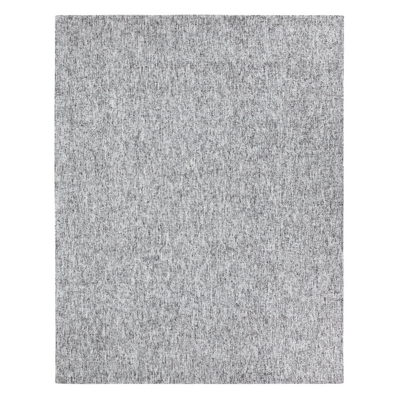 Living Oland Handmade Solid Gray/Cream Area Rug, Rectangle 5' x 8'