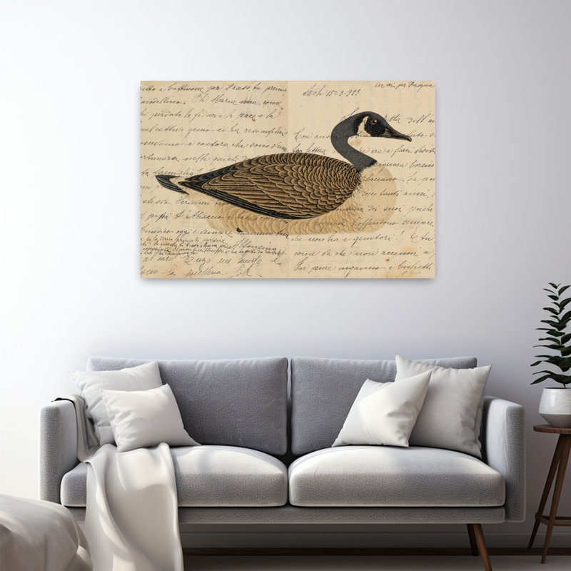 Canada Goose, oiseau rétro, art animalier, H 48 po x l 32 po