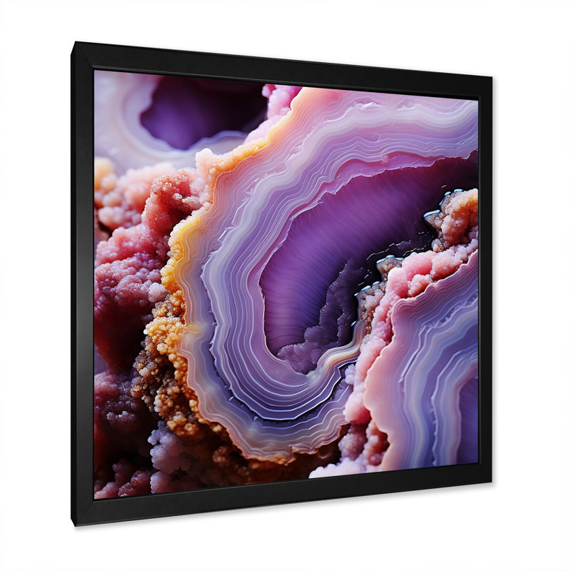 Géode mauve améthyste abîme - géode de pierre, art mural, Noir, H 30 po x l 30 po