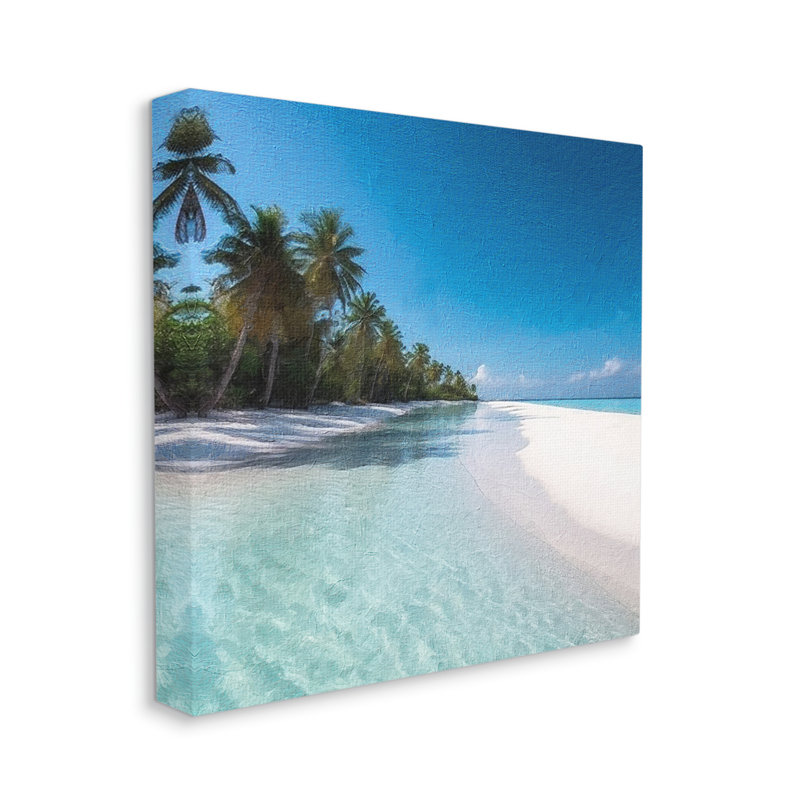 Plage tropicale d'été par Riley B, Giclée encadrée noir minuit, H 17 po x l 17 po x P 1,5 po