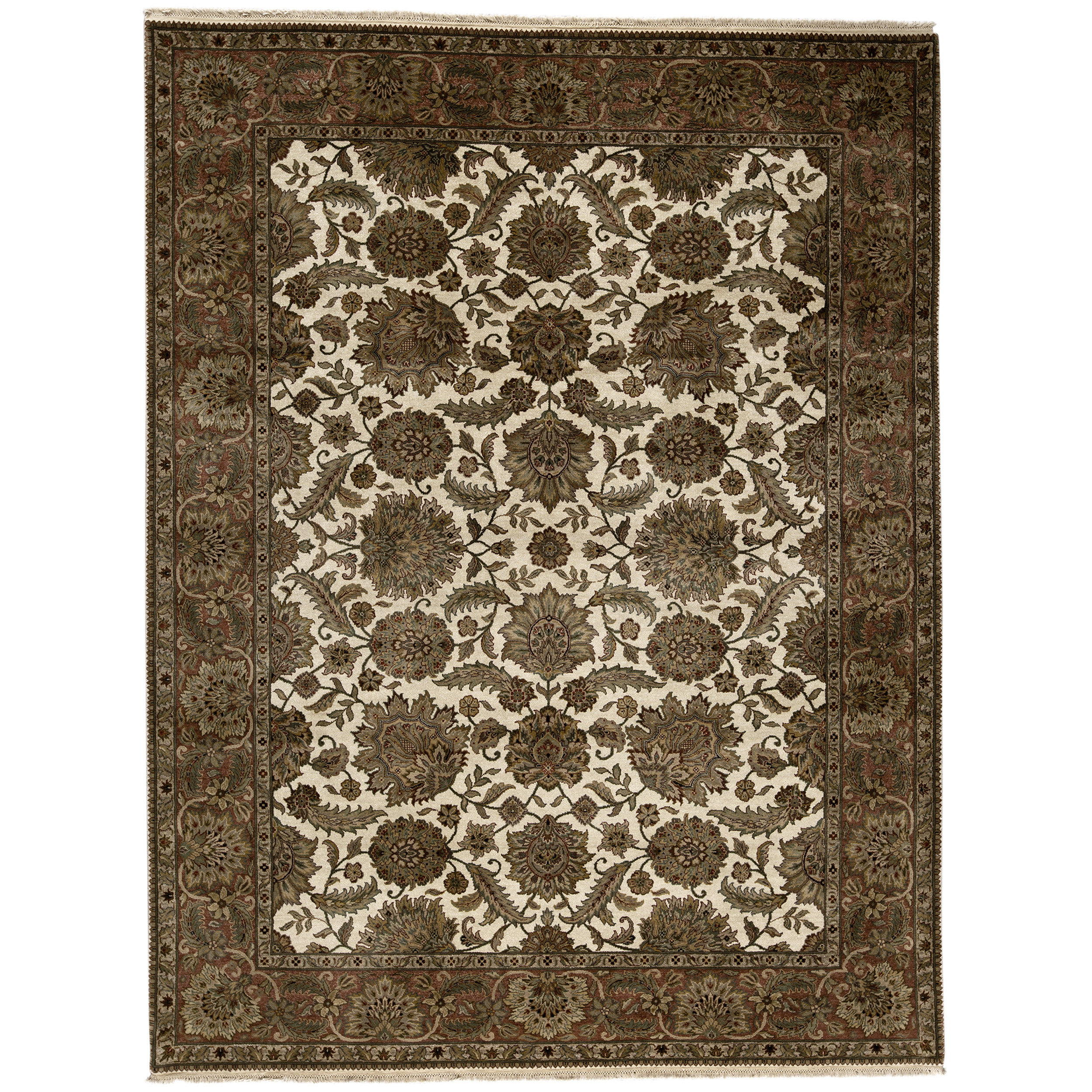 Bokara Rug Co., Inc. High-Quality Hand-Knotted Ivory And Rust Area Rug ...
