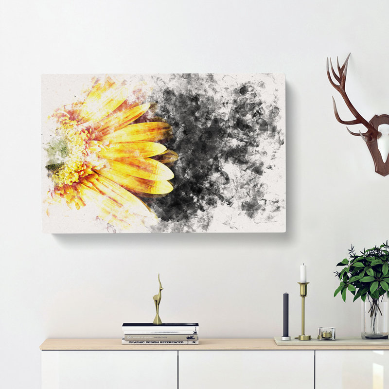 A Beautiful Yellow Flower - Wrapped Canvas, 35cm H x 50cm W x 3cm D