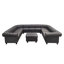 Canapé modulaire en cuir Chesterfield-129756112