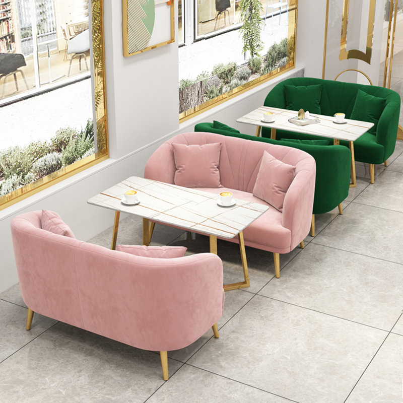 Dycen Upholstered 51.2'' Loveseat, Pink Polyester Blend