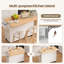 Îlot de cuisine mobile 42 "avec abattant, bar à roulettes avec armoire de rangement et roulettes verrouillables-1464985658