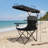 Black Outdoor Canopy Beach Chair Oversized Lightweight Portable Easy Open Side Pocket Multi Occasion Use-702953008