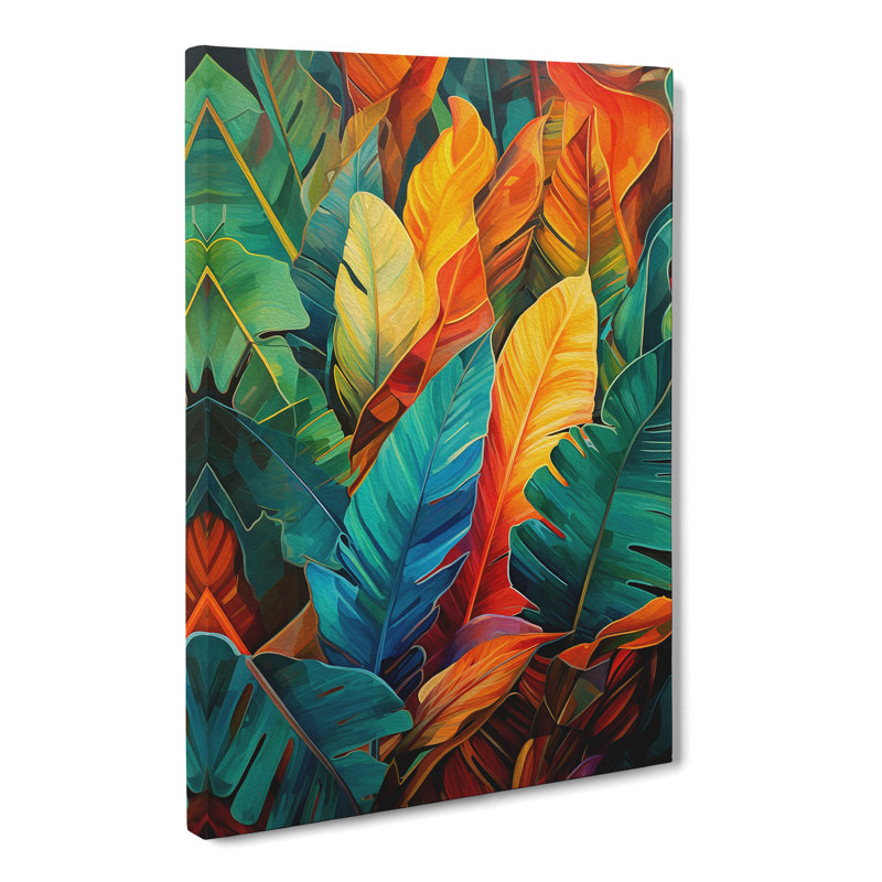 Tropical Leaf Futurism - Wrapped Canvas, 50cm H x 35cm W x 3cm D