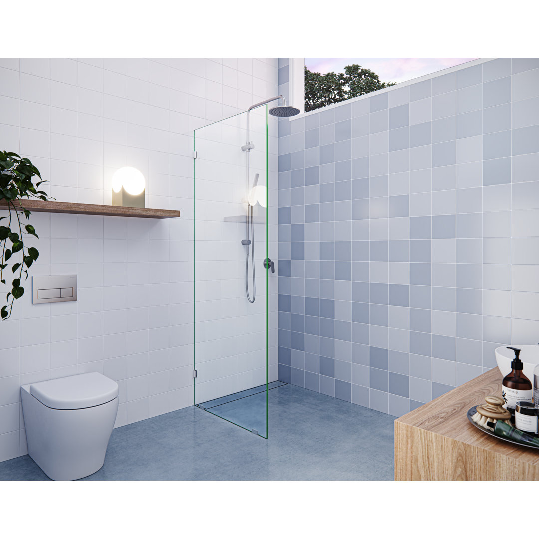 Vela 26 in. x 78 in. Fully Frameless Single Fixed Shower Panel Glass Warehouse 