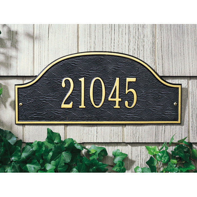 Plaque d'adresse murale 1 ligne Admiral, Cuivre antique, Oui