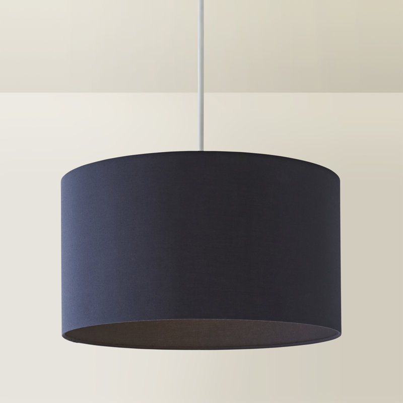 27.5cm H Cotton Drum Pendant Shade ( Screw On ), Dark Blue, 20cm H x 35cm W x 35cm D