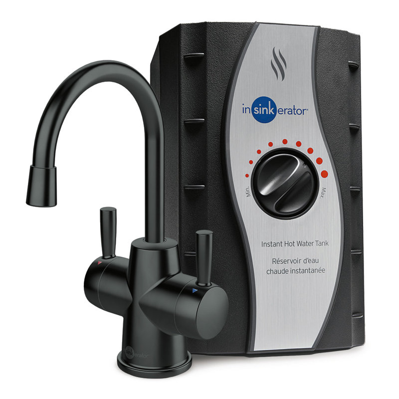 HOT250 Instant Hot and Cold Water Dispenser System, 2-Handle 8.21 in. Water Faucet with Tank, Chrome