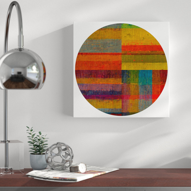 « round 4,0 », reproduction d’art sur toile tendue, H 14,25 po x l 14,25 po x P 8 po