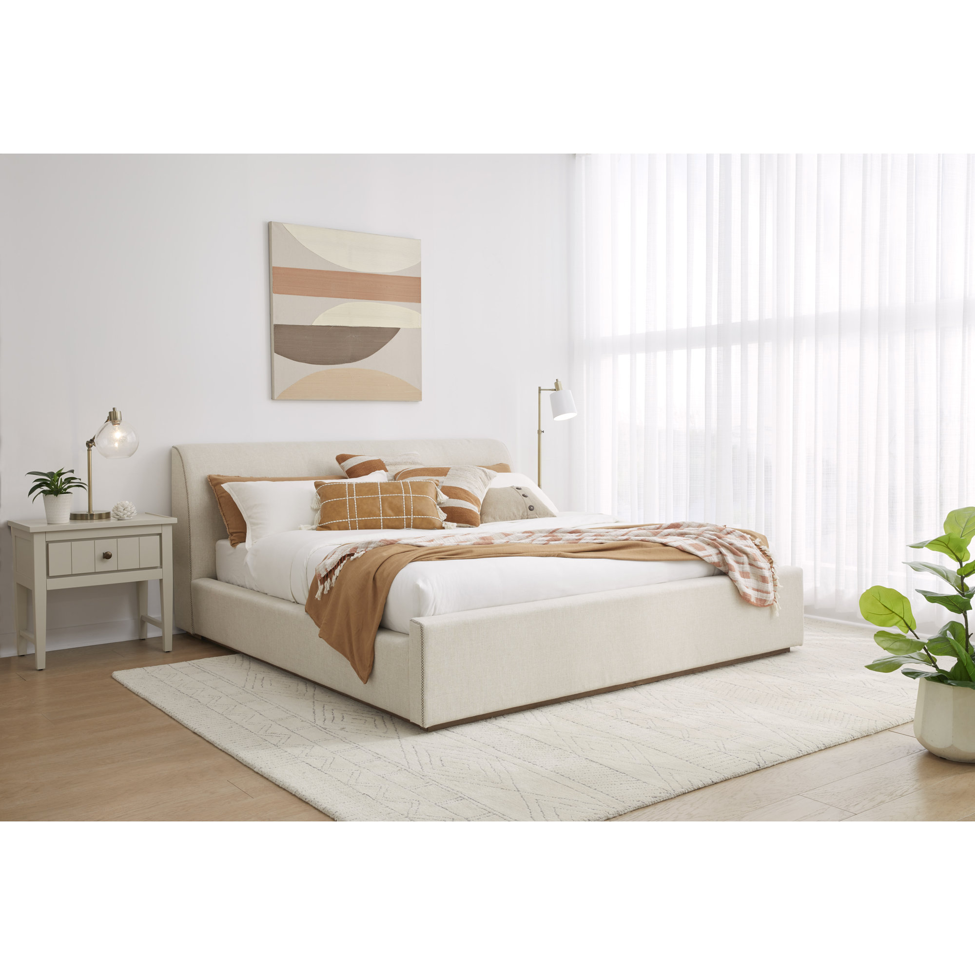 Upholstered Panel Bed, Full
