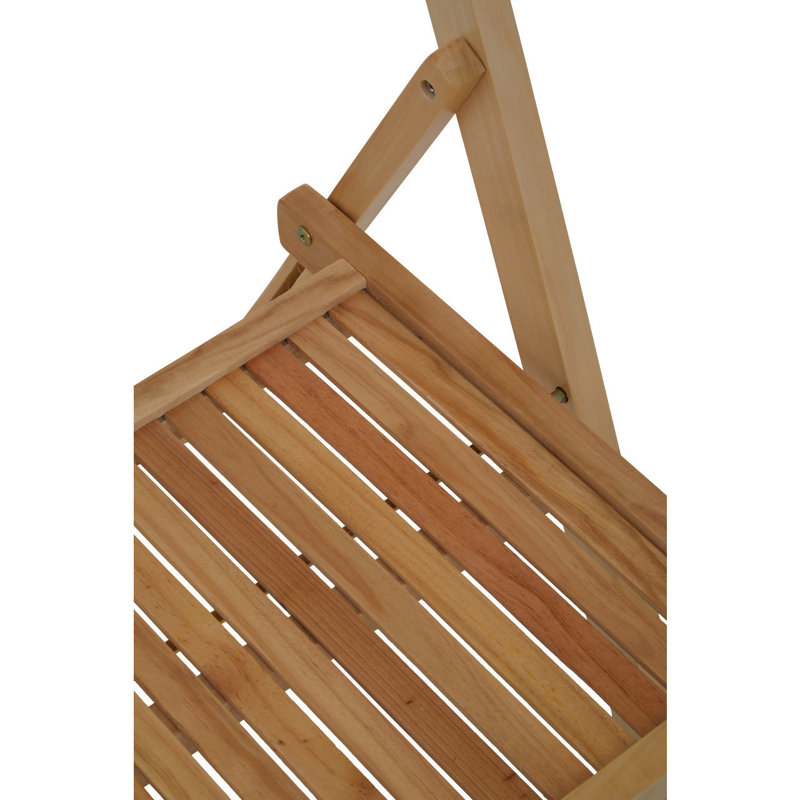 Christianson Solid Wood Patio Folding Chair Folding Chair, Natural
