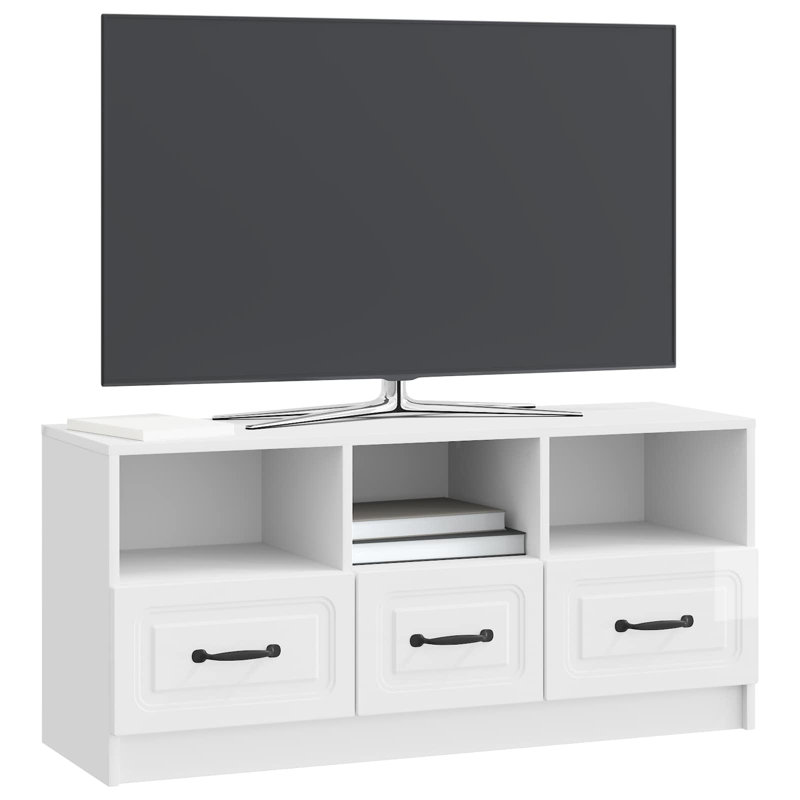 Unfinished TV Stand for TVs up to 43", High Gloss White