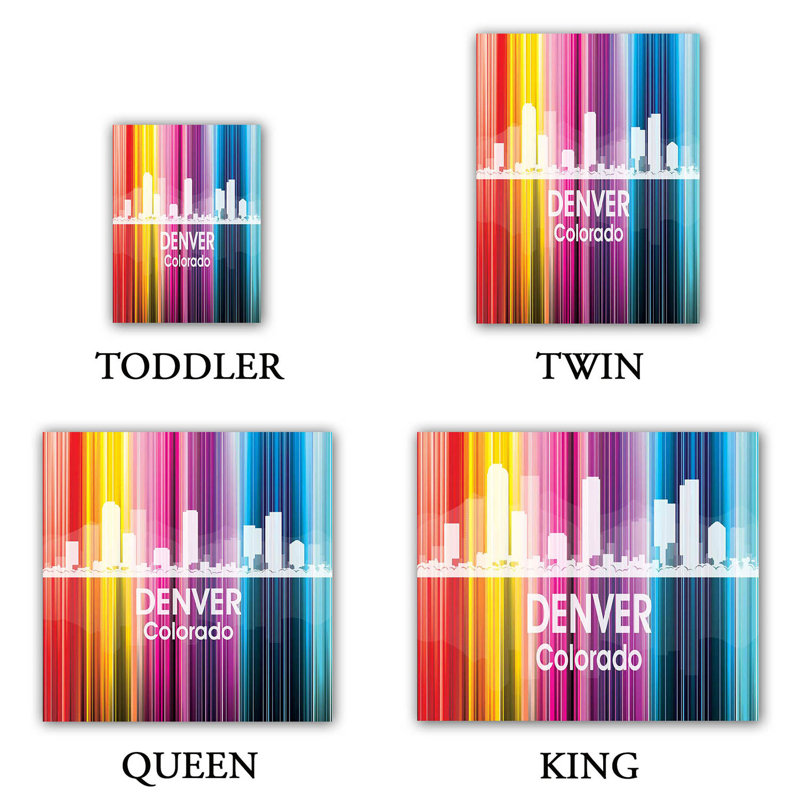 Ensemble de housse de couette city ii denver colorado, 1 housse de couette grand + 2 taies standards