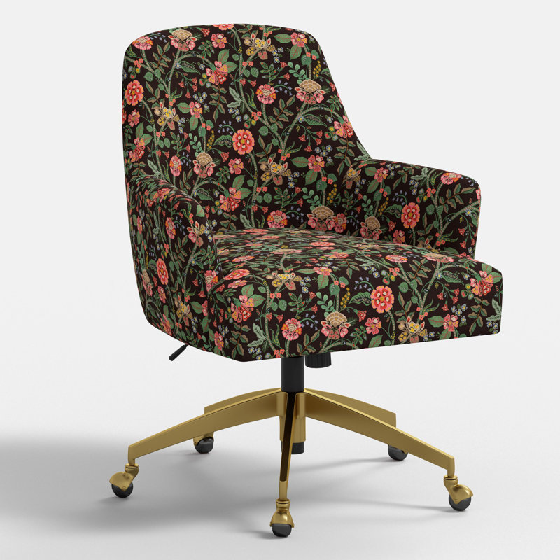 Chaise de bureau Cambridge en cacao Gracie, Or brossé, Cacao Gracie