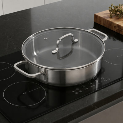 Sauteuse couverte BergHOFF DiNA Helix en acier inoxydable 18/10 de 10,25 pouces (4 pintes).