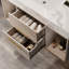 39.4 '' Floating Bathroom Vanity With Ceramic Sink,Wall Mounted Vanity 2 Soft Close Drawer And White Slate Top