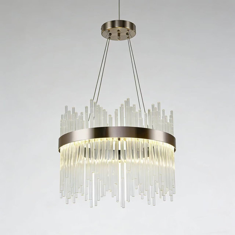 LED Chandelier, 40 W, Chrome, 26cm H x 40cm W x 40cm D