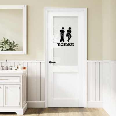 32" x 80" Half-Lite Frosted Glass Door, Privacy Glass Door Slab, Paintable & Waterproof, Suit for Toilet Door