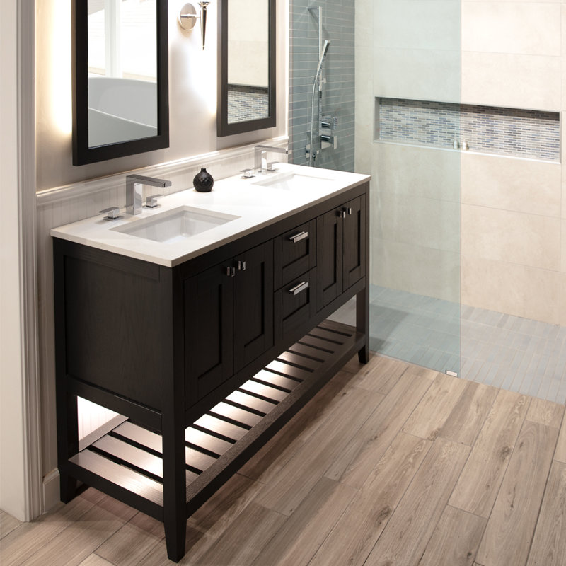 Eleganza Widespread Bathroom Faucet with Drain Assembly, Polished Chrome, Lever Handle