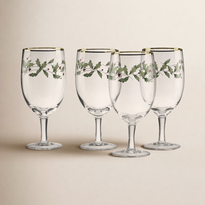 Holiday Glass Goblet
