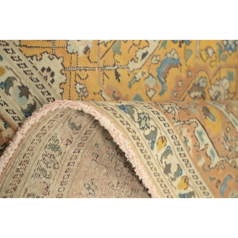Tapis traditionnel floral fait à la main 7 x 10