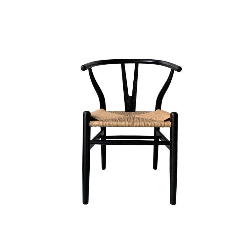 Albarado Solid Wood Side Chair, Black/Natural