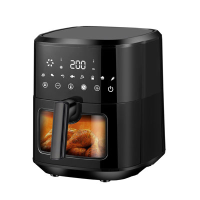 Lumme 7Qt Air Fryer With Window, Black