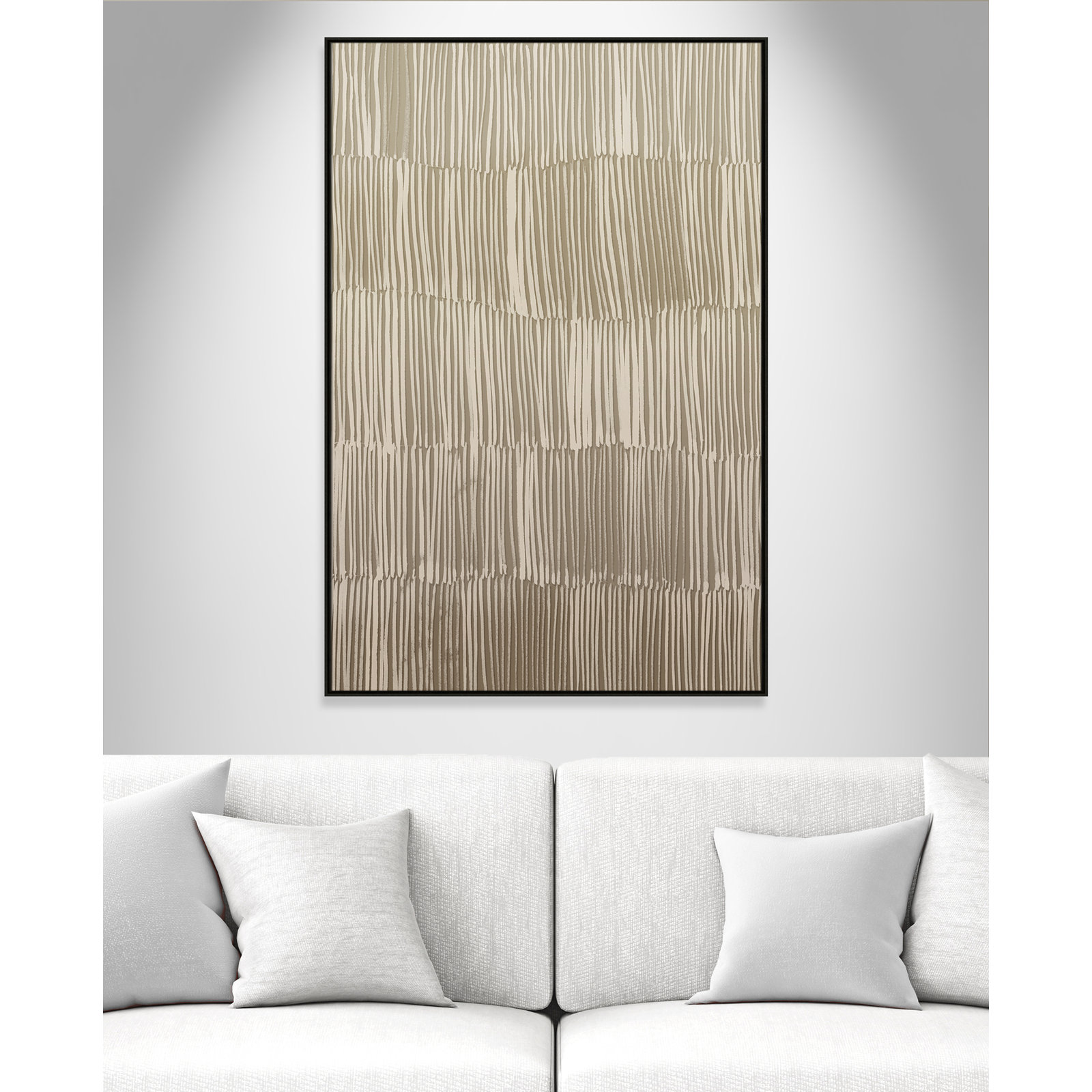 Linear Calm I Print by , 61.5" H x 41.5" W, Espresso Floater