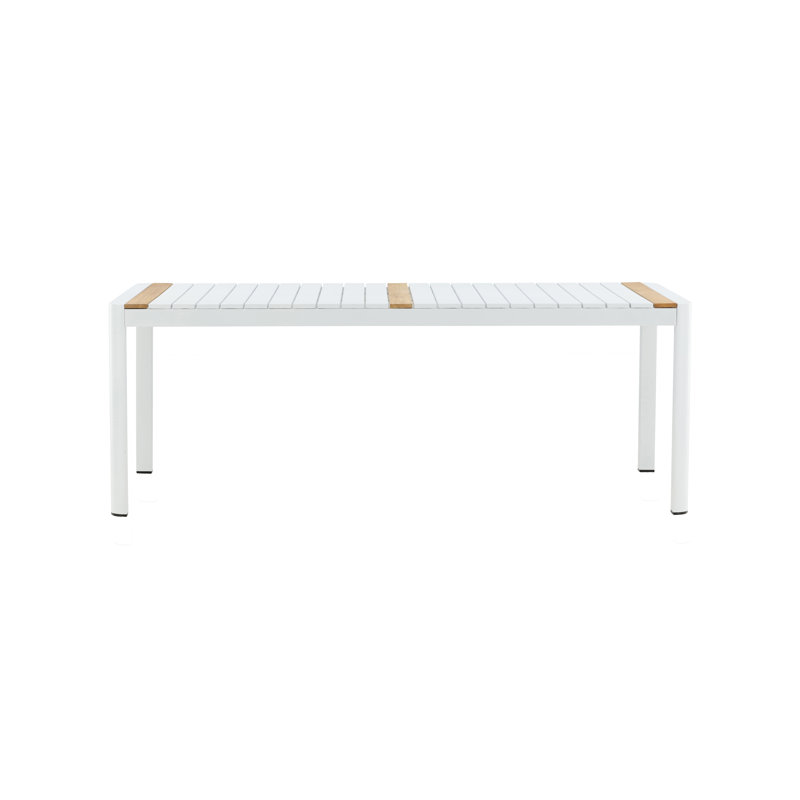 Flennory Teak Dining Table, White