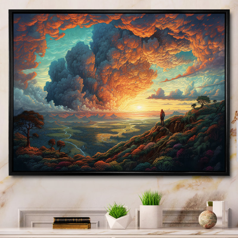 Storm Brewing V, reproduction d'art sur toile, H 24 po x l 32 po x P 1 po, Cadre flottant noir