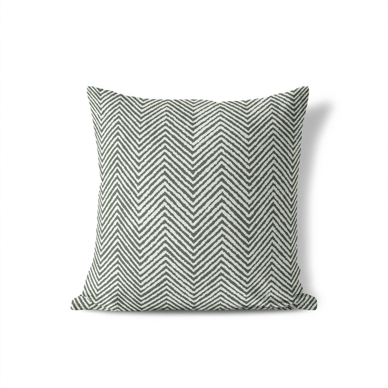Coussin Chevron Groove, Chimichurri / vert, H 20 po x l 20 po