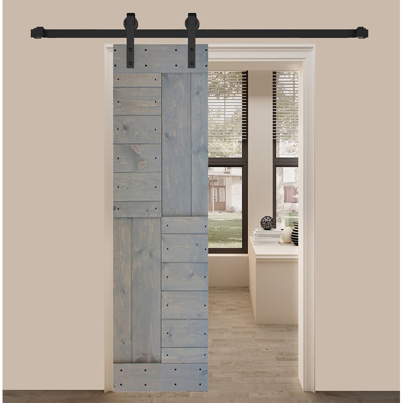 Porte de grange coulissante de style S brevetée sans quincaillerie d'installation (dalle de porte seulement) - Assemblage requis