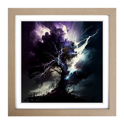 Thunderstorm Gestural Art - Framed Print