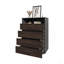 Commode 4 tiroirs avec tablette ouverte Tokio, noyer teint