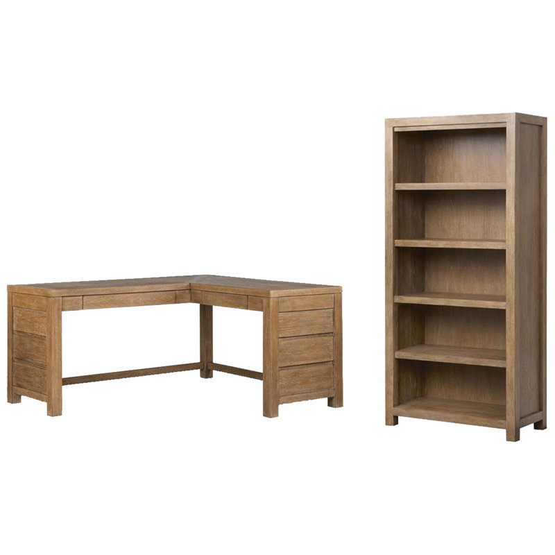 Bureau en L avec bibliothèque