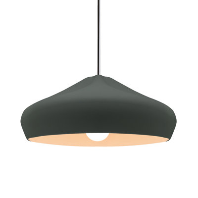 Radiance - Crease 1-Light Pendant - Canyon Clay - Dark Bronze - 15.25"W x 6.5"H - Replaceable Bulb - Rigid Stem