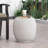 Charming Tapered Barrel Side Table with Braided Pattern, Lightweight Concrete Construction for Outdoor and Indoor Use