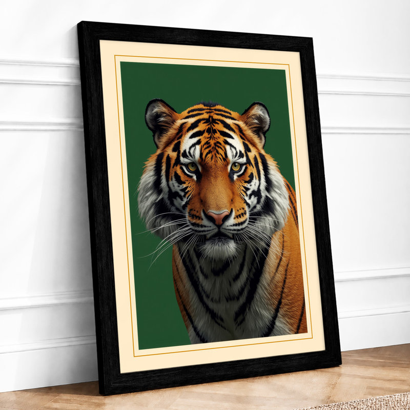 Tiger's Gaze Modern - Framed Print, Black, A4 - 29.7 x 21.0 cm