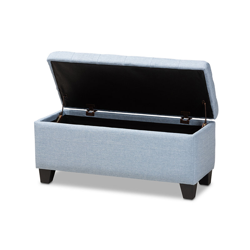 Kanyi Upholstered Ottoman, Light Blue