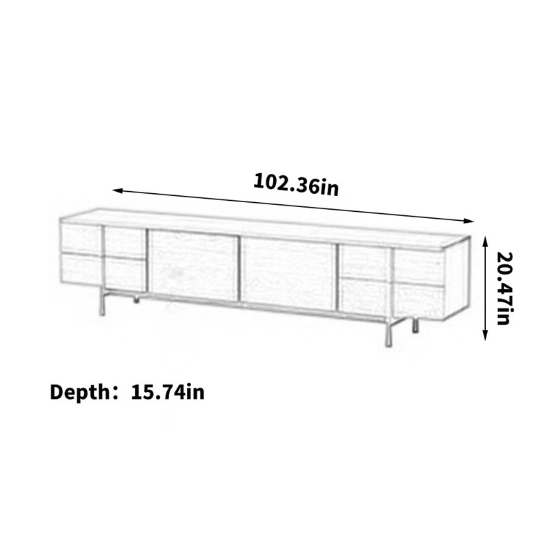 Meuble télé moderne et simple, 102.3"