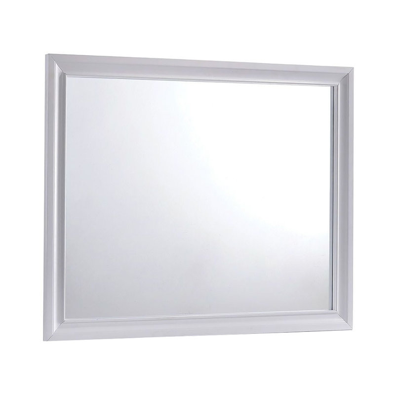 Miroir de commode traditionnel chrissy Hantsport, Blanc